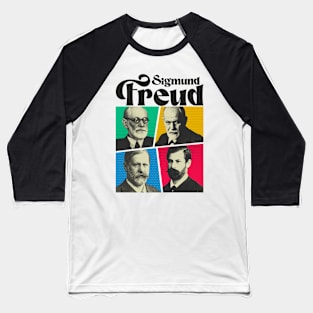 Sigmund Freud Comics Black Baseball T-Shirt